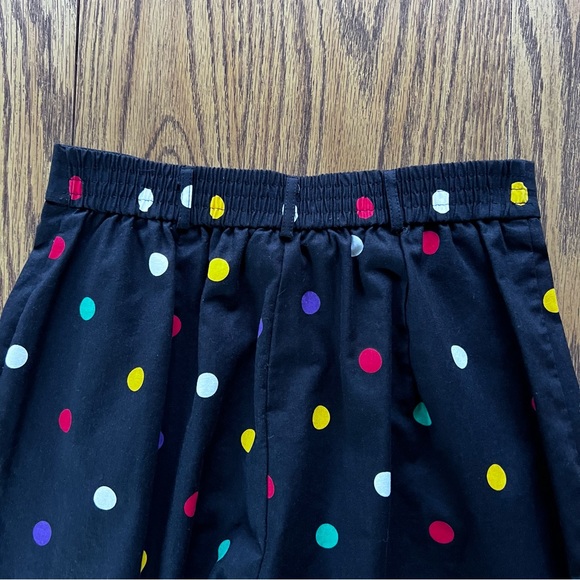 QUANTUM Vintage Black High Waist Wide Bermuda Shorts Culottes Multi Polka Dot 12 - Picture 3 of 10